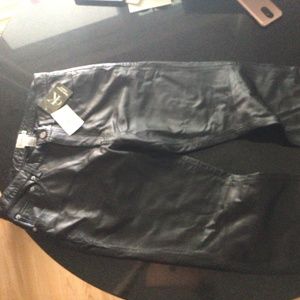 Calvin Klein black leather pants size 12